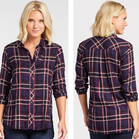 Michael Stars Tops - Michael Stars | Navy Passport Plaid Button Down